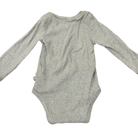 Baby GAP Longsleeve Onesie Green/Gray Stripes 18-24 MTHS - Picture 2 of 3